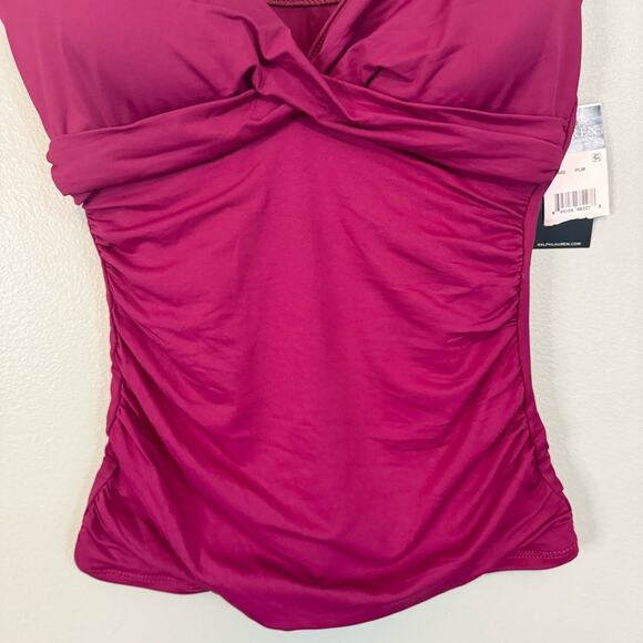 Lauren Ralph Lauren Women's Plum Twist Surplice Underwire Tankini Size 6 NWT - Picture 5 of 12